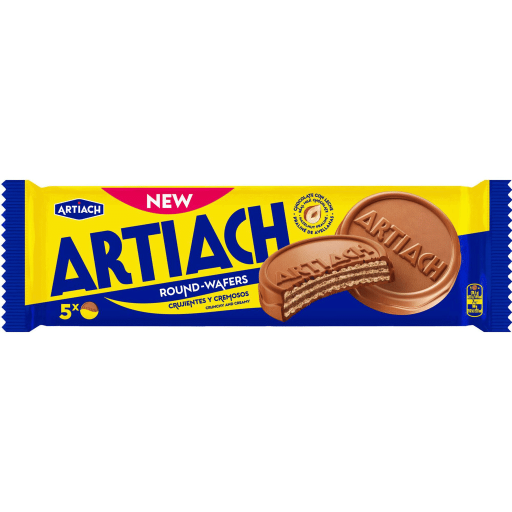 Bolachas Round Wafer de Chocolate de Leite com Avelã - ARTIACH