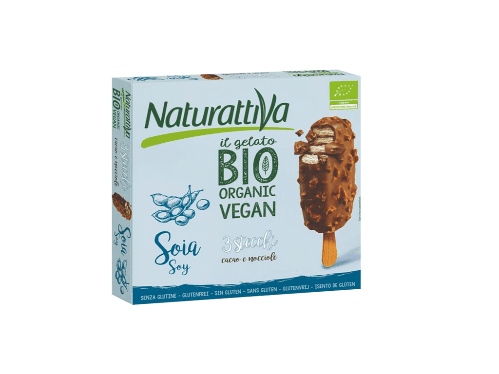 Gelado Vegetal Soja Cacau Avelâ 3un 240g - NATURATTIVA