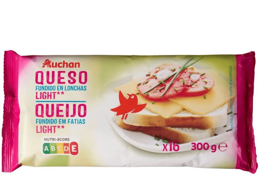 Queijo Fundido Light Fatias 300gr - AUCHAN