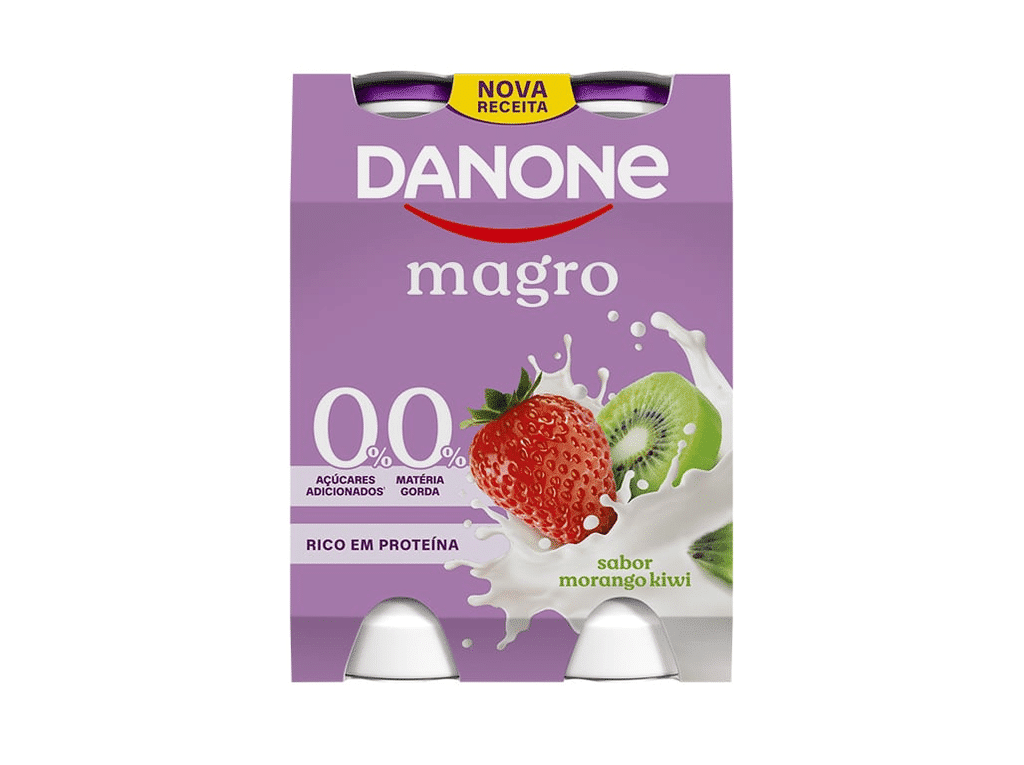 Iogurte Magro Líquido Morango Kiwi 4x155g - DANONE