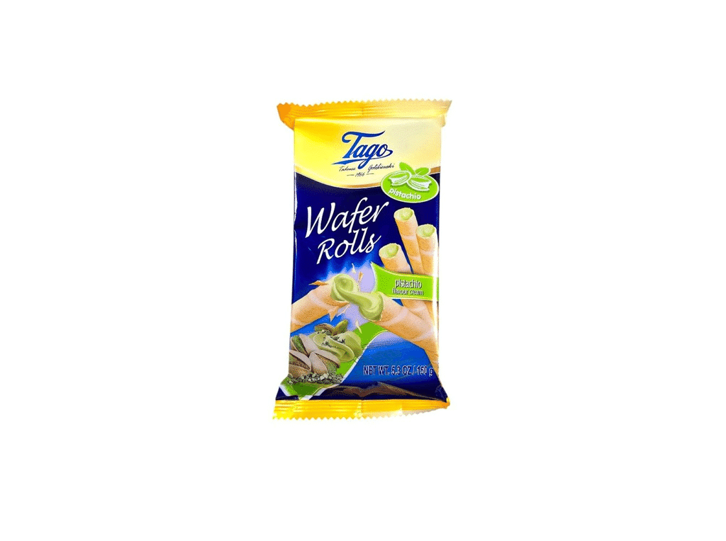 Waffers Rolinhos Com Pistacho 150g - TAGO