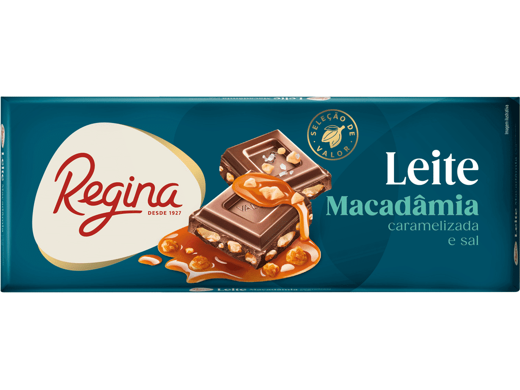 Tablete Chocolate Leite Macadamia Caramelizada & Sal 200g - REGINA