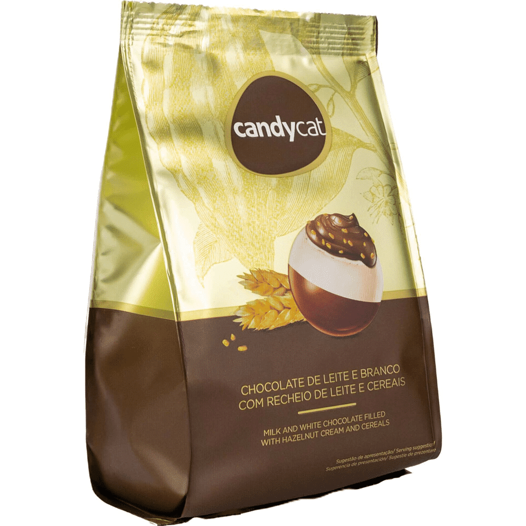 Bombons Chocolate de Leite e Branco com Recheio de Leite e Cereais - CANDYCAT