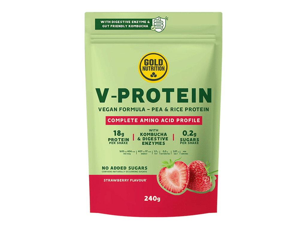 Proteína V-protein Vegetal Morango 240g - GOLDNUTRITION