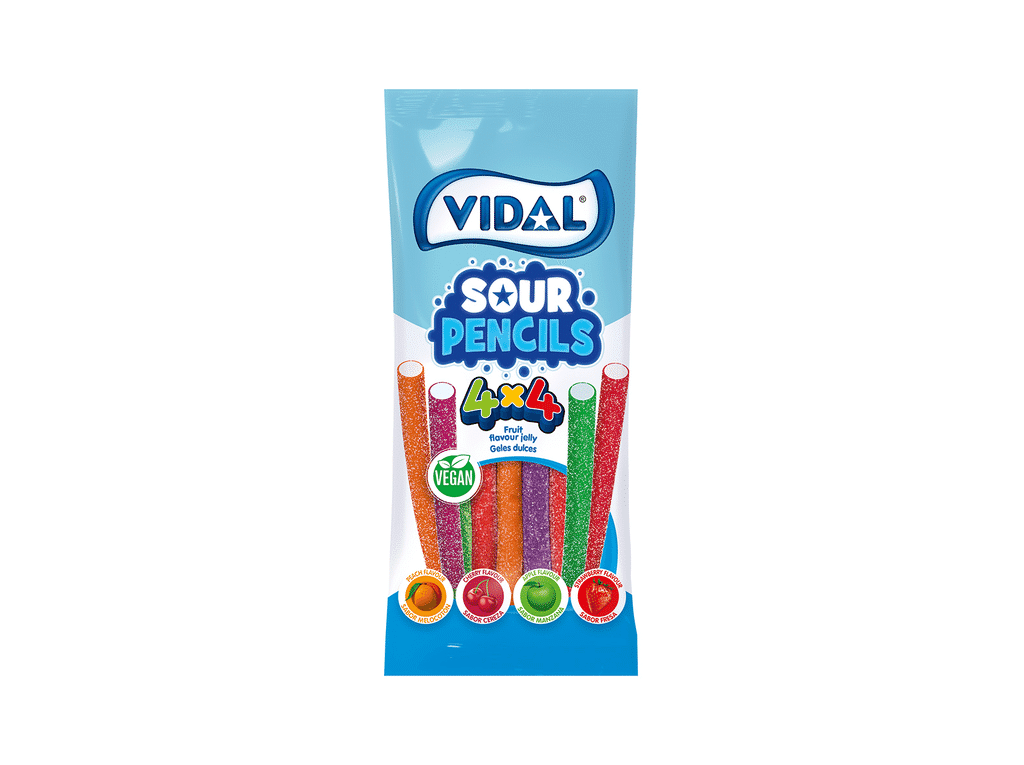 Gomas Sour Pencils 4x4 90g - VIDAL