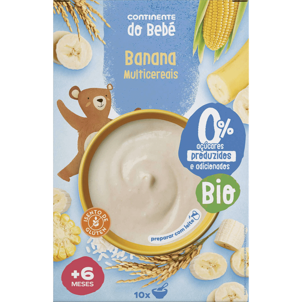 Papa Infantil Farinha Multicereais Banana - CONTINENTE DO BEBÉ