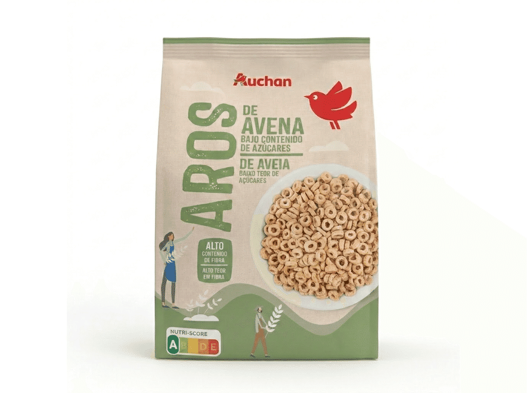 Cereais Aros Aveia Baixo Teor Açucar 400 G - AUCHAN
