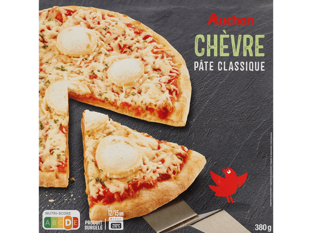 Pizza Massa Clássica Queijo Cabra 380g - AUCHAN