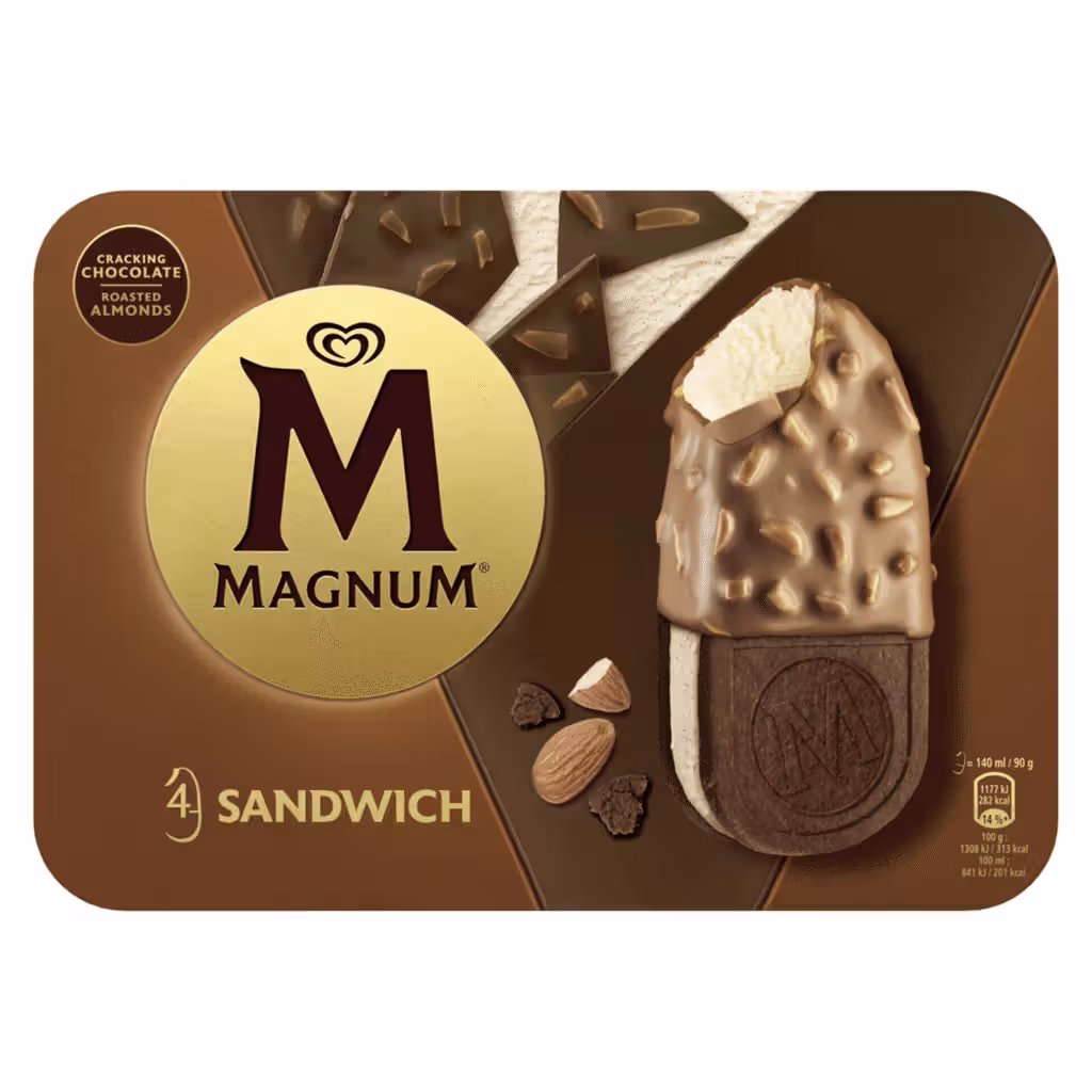 Gelado Sandwich Chocolate e Amêndoas - MAGNUM