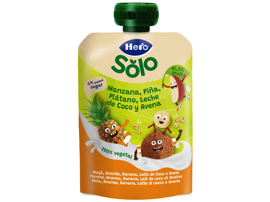 Saqueta Fruta Ananás Leite Coco E Aveia 100g - HERO SOLO
