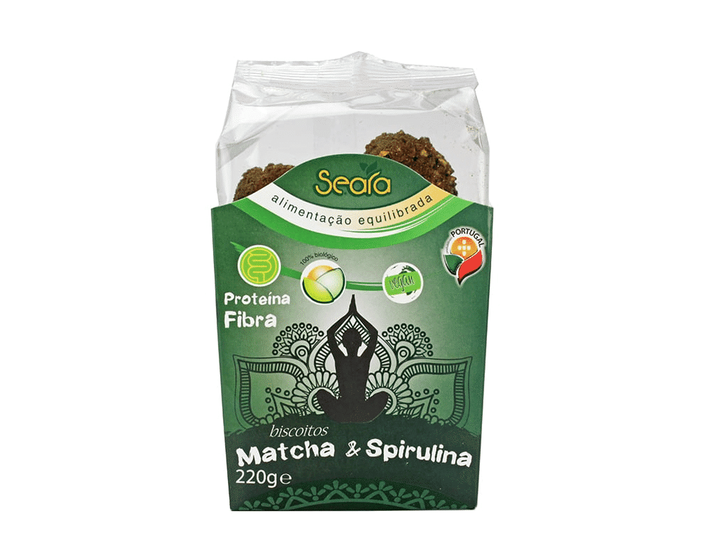 Biscoitos Matcha E Spirulina Bio 220g - SEARA