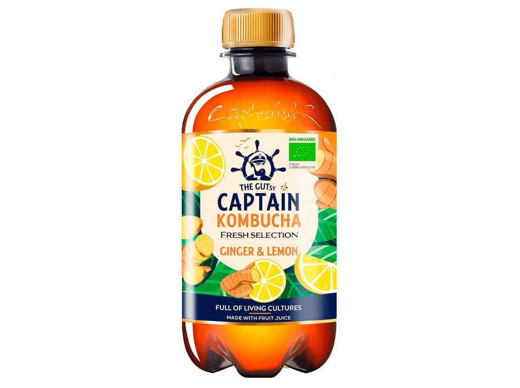 Kombucha Gengibre Limão Bio 400 Ml - THE GUTSY CAPTAIN