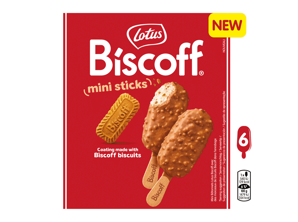 Gelado Palito Mini Biscoff 6x55ml - LOTUS