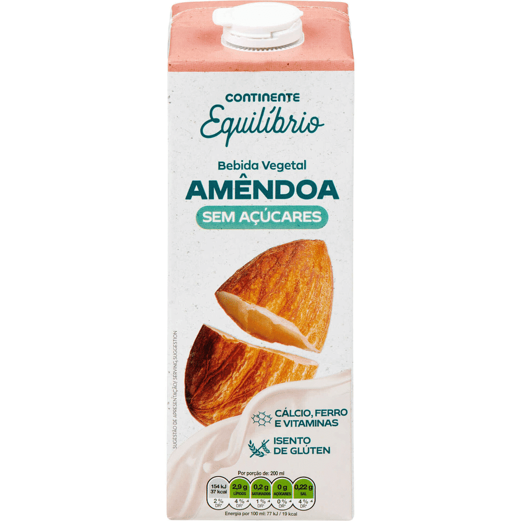 Bebida Vegetal de Amêndoa sem Açúcar - CONTINENTE EQUILÍBRIO