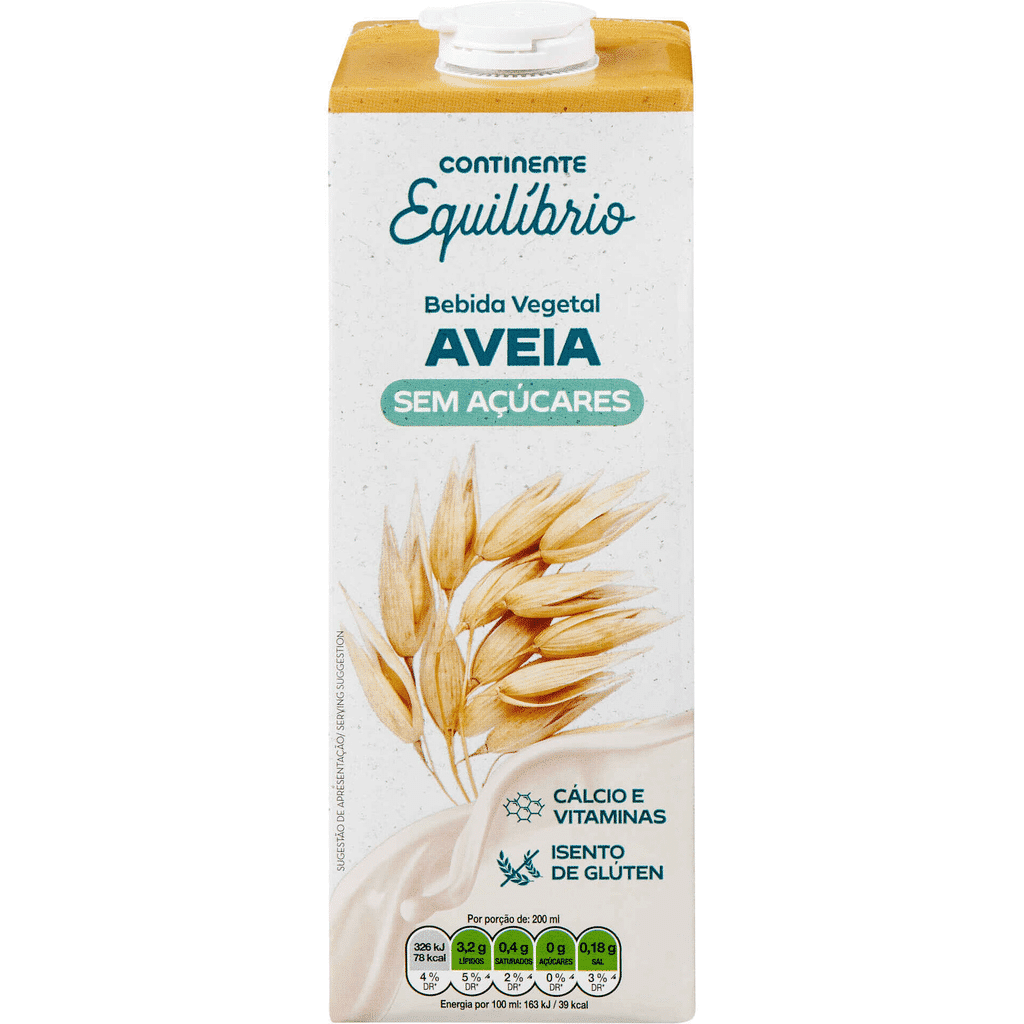 Bebida Vegetal de Aveia sem Açúcar - CONTINENTE EQUILÍBRIO