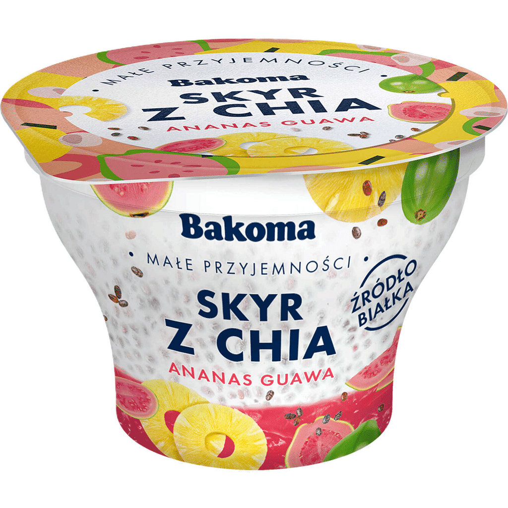 Iogurte Skyr com Chia Ananás e Goiaba - BAKOMA