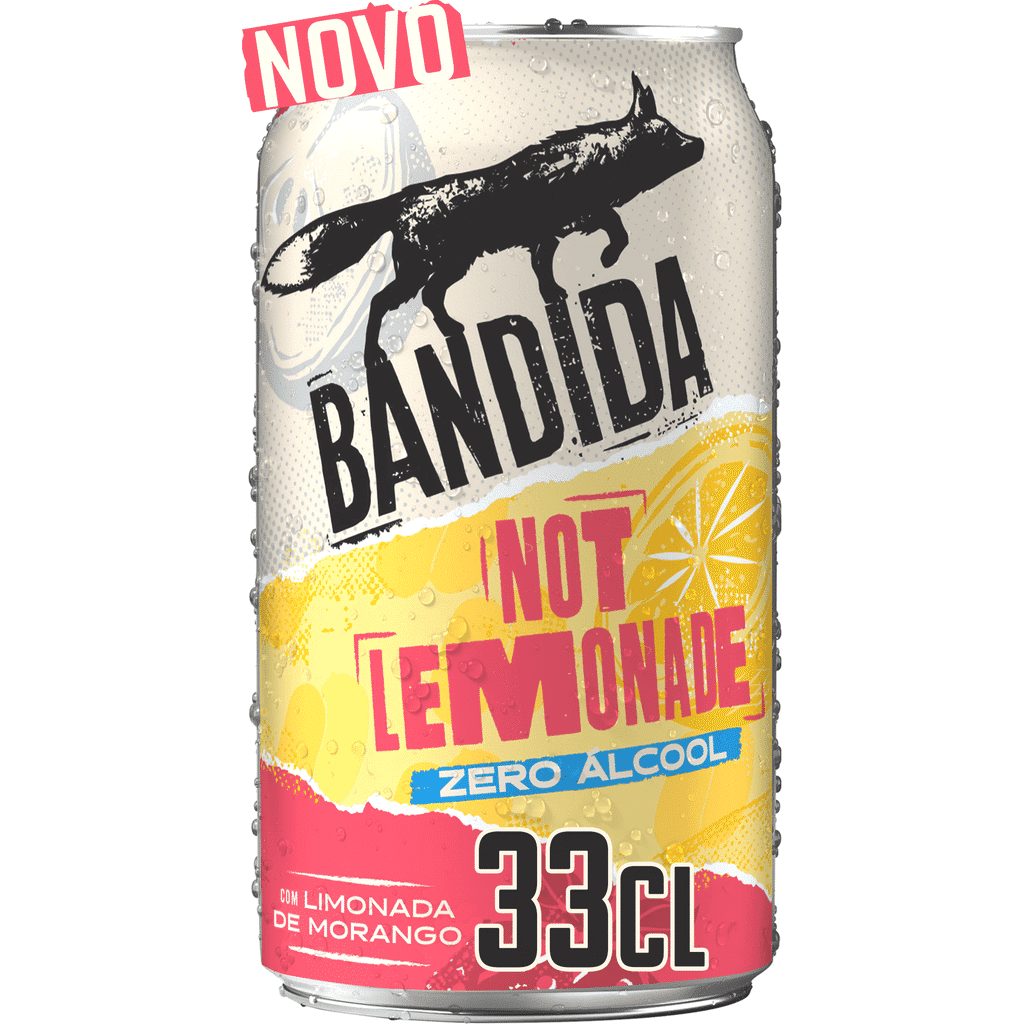 Sidra sem Álcool em Lata Limonada de Morango - BANDIDA