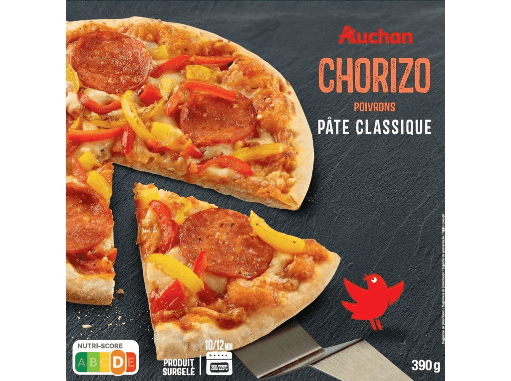 Pizza Massa Clássica Chouriço 390g - AUCHAN