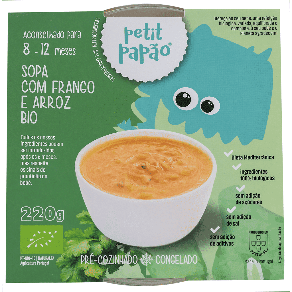 Sopa com Frango e Arroz +8m - PETIT PAPÃO