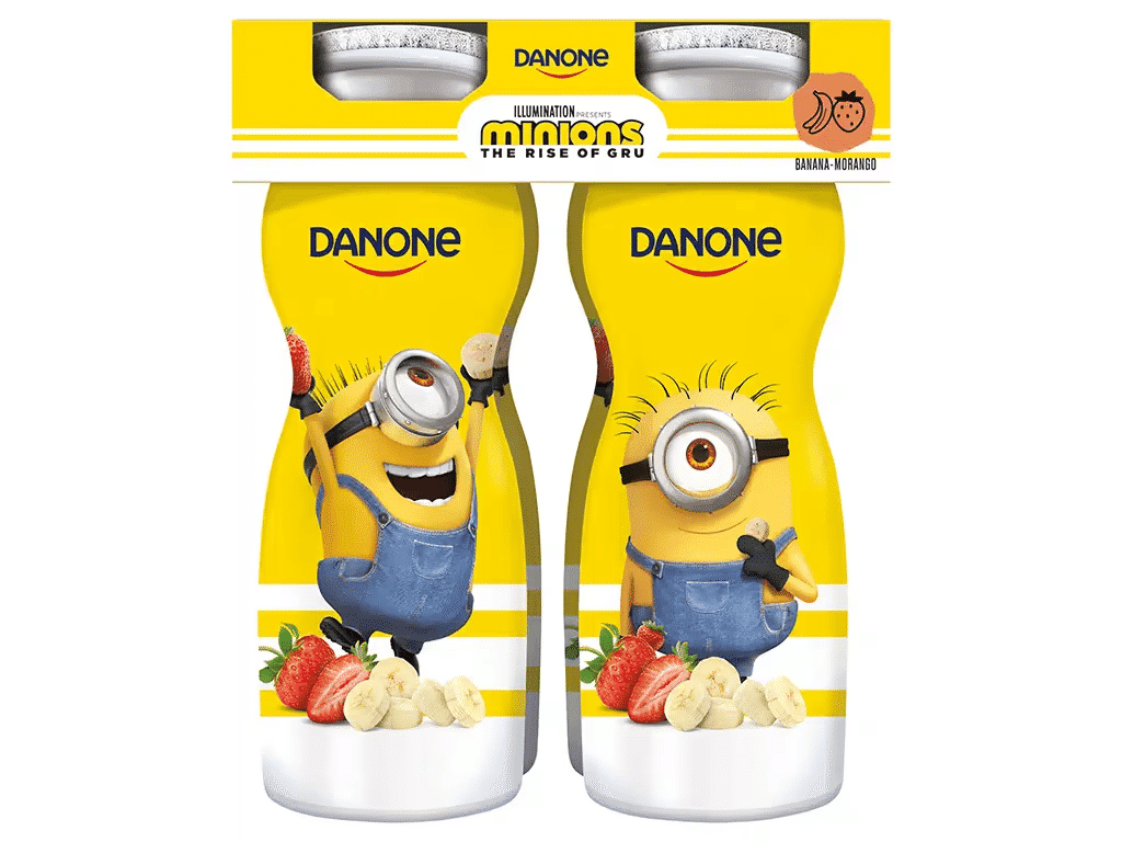 Iogurte Infantil Minions Banana E Morango 4x155g - DANONE