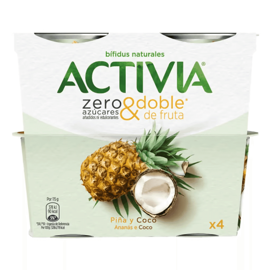 Iogurte Pedaços Bifidus Sem Açúcar Ananás e Coco Activia - DANONE