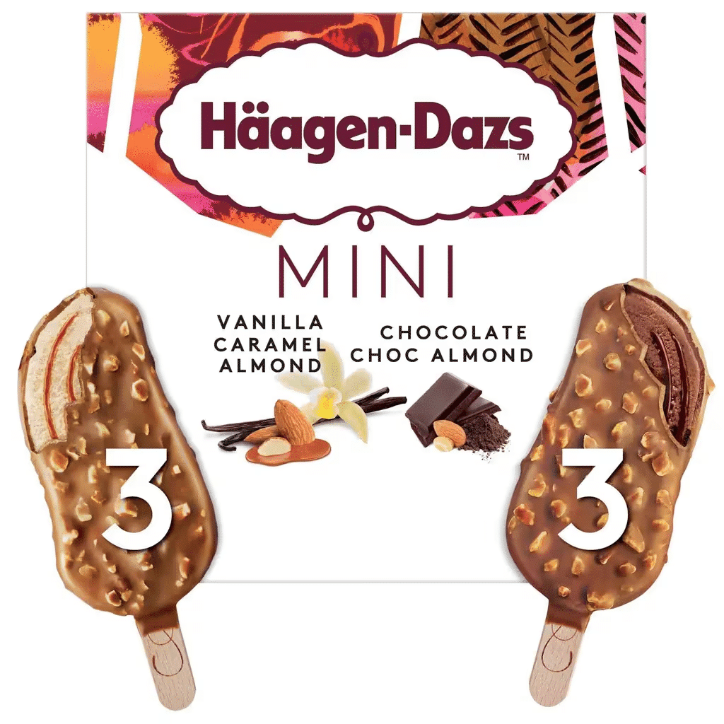 Gelado Mini Vanilla Caramel Almond e Chocolate Choc Almond - HÄAGEN-DAZS