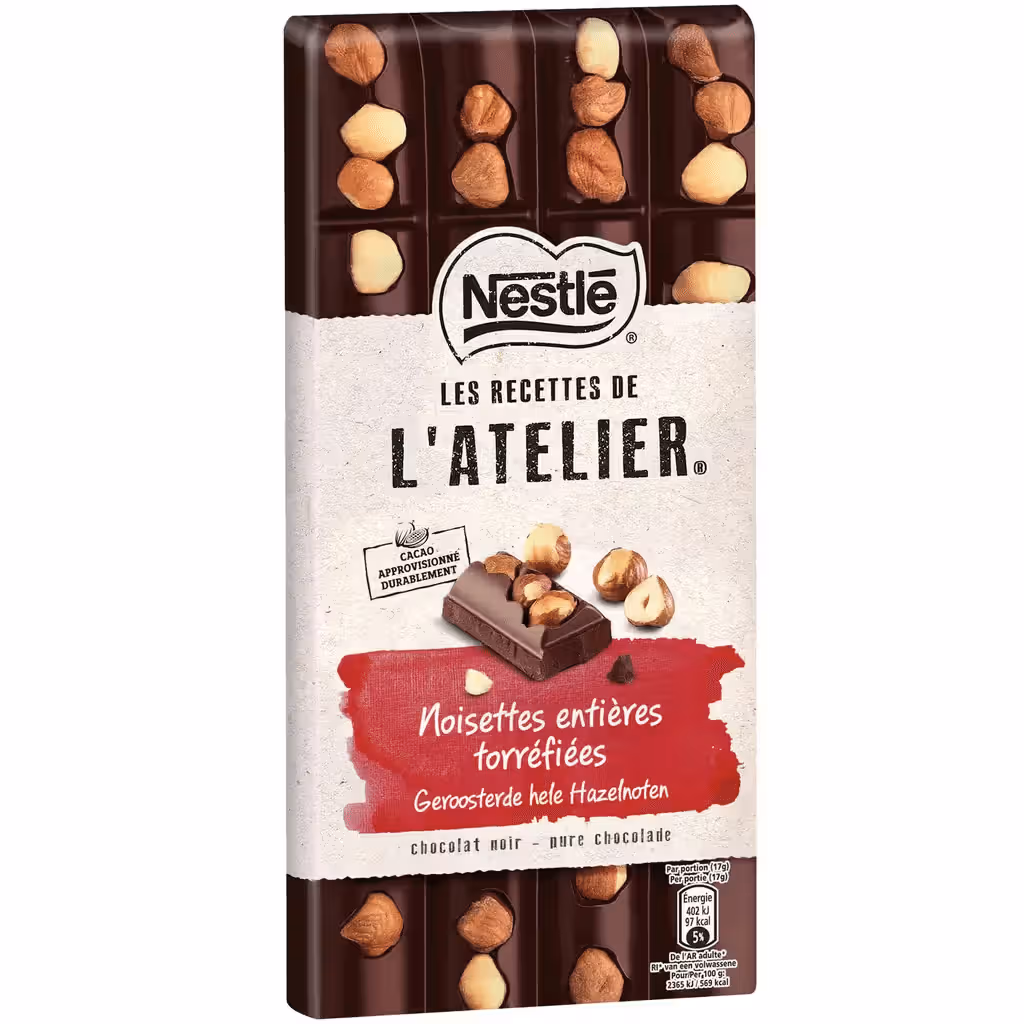 Tablete de Chocolate Negro com Avelã Les Recettes de L'atelier - NESTLÉ