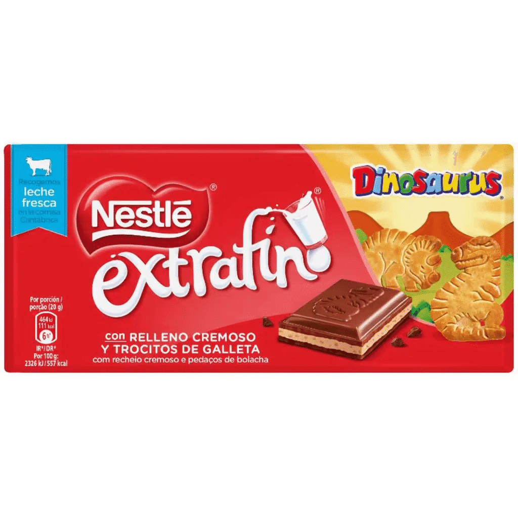 Tablete de Chocolate de Leite Extrafino com Bolacha Dinosaurus - NESTLÉ