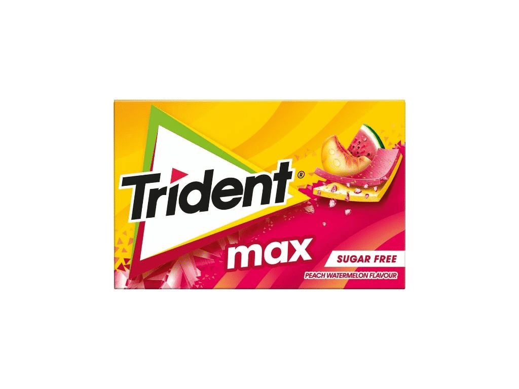 Pastilhas Elásticas Max Slab Pêssego Melancia 23g - TRIDENT