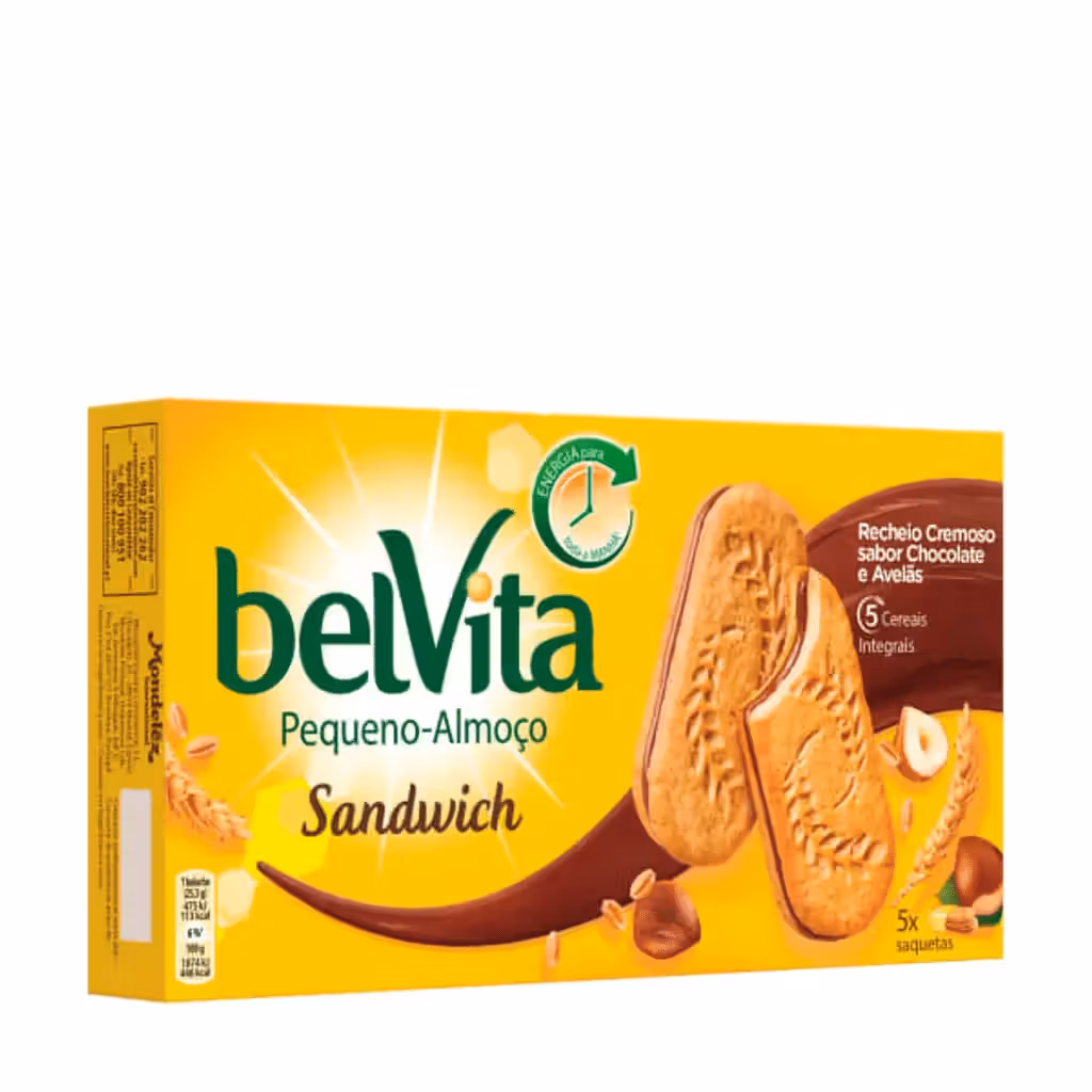 Bolachas Recheadas Chocolate e Avelãs - BELVITA
