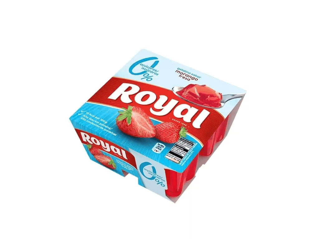 Gelatina Morango 10 Kcal 4x100g - ROYAL