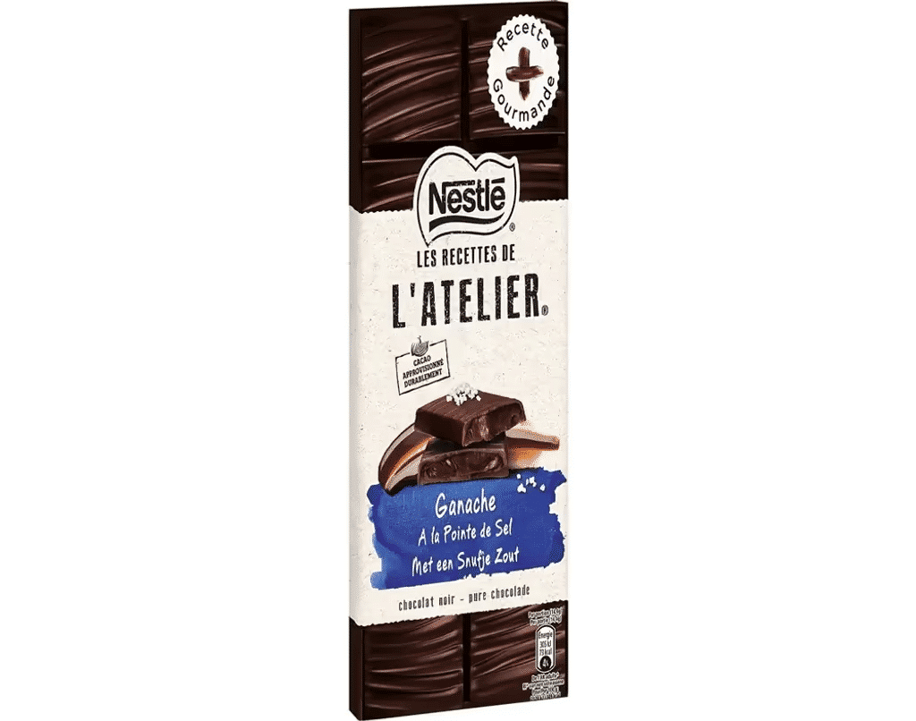 Tablete Ganache de Chocolate Preto com sal Les Recettes de L'Atelier - NESTLÉ