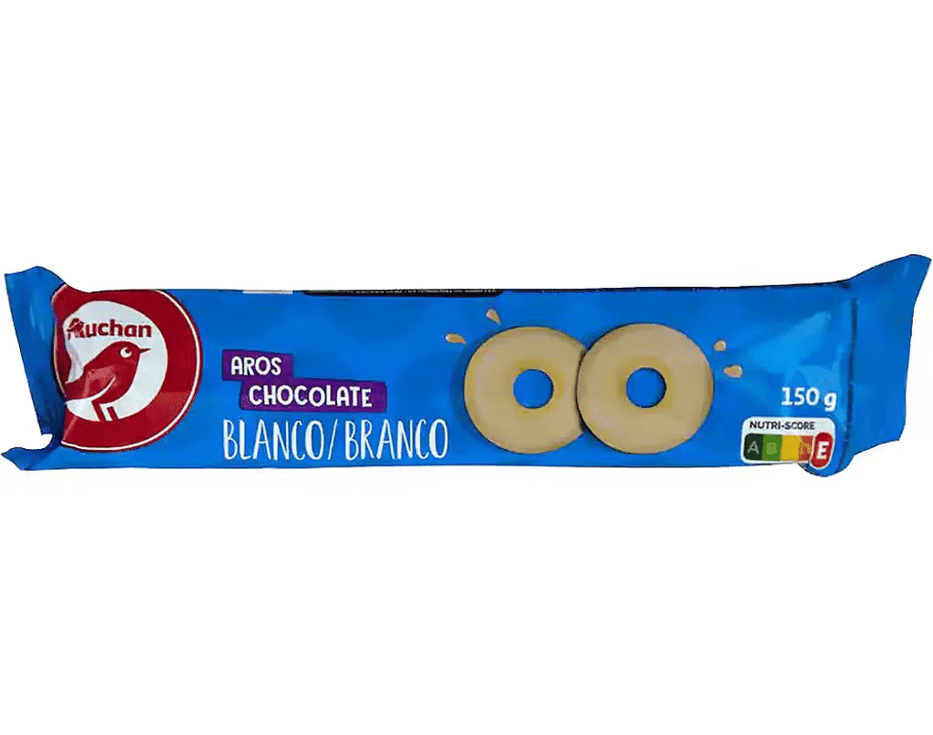 Bolacha Aros Cobertas Chocolate Branco 150g - AUCHAN
