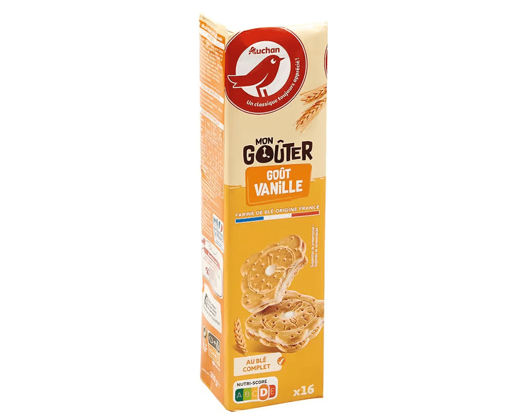 Bolacha Rik & Rok Com Recheio Baunilha 300g - AUCHAN