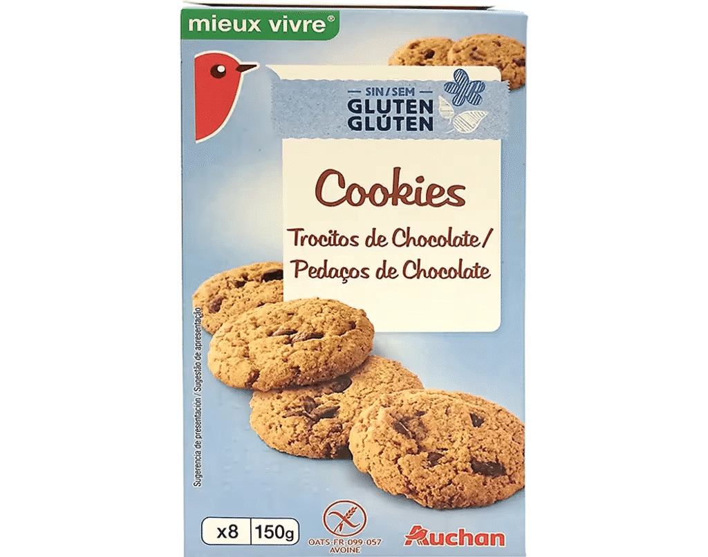 Bolacha Cookies Pedaços Chocolate Sem Glúten 150g - AUCHAN
