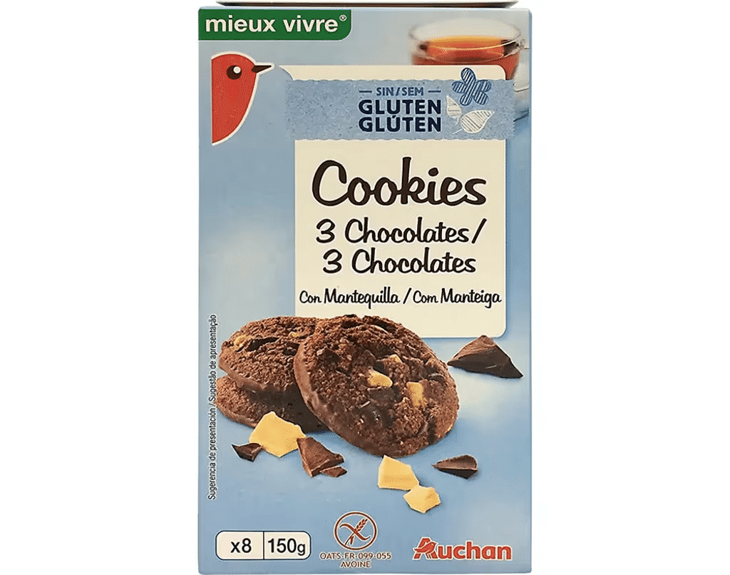 Bolacha Cookies 3 Chocolates Sem Glúten 150g - AUCHAN