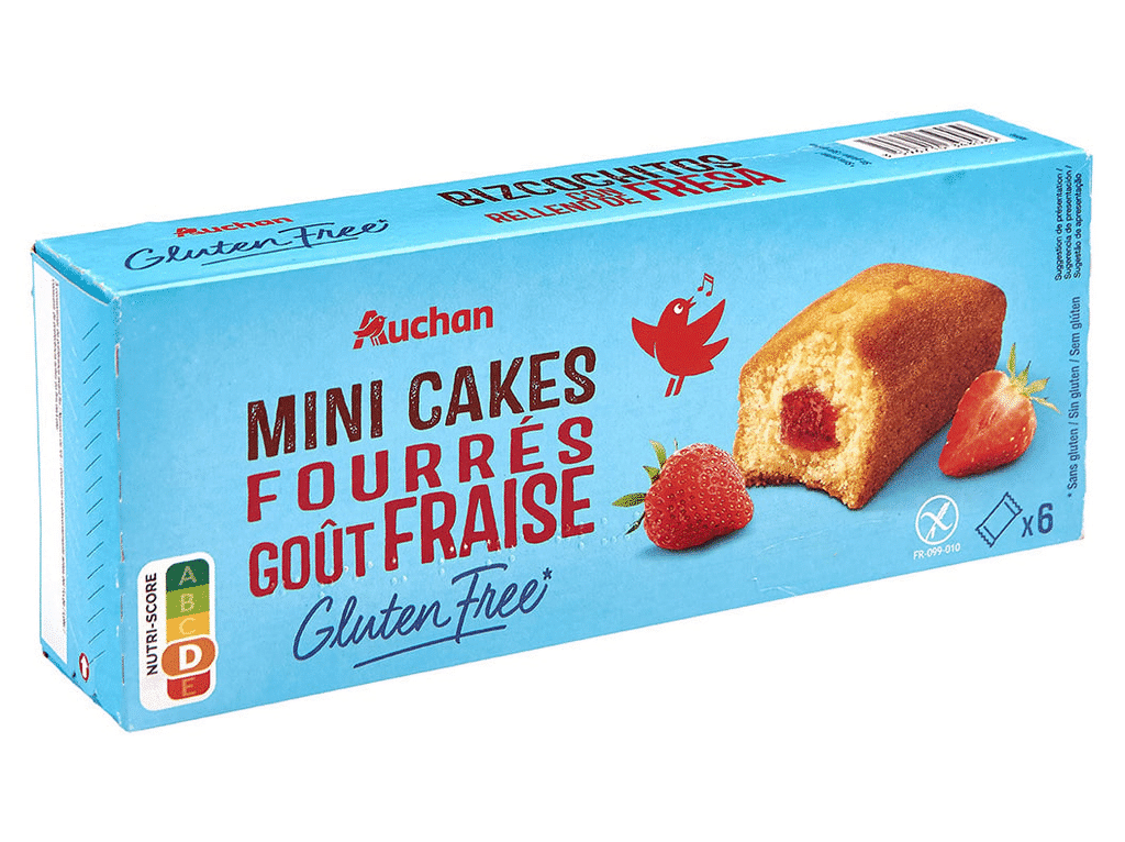 Bolos Miniaturas Recheio Morango Sem Glúten 6un - AUCHAN