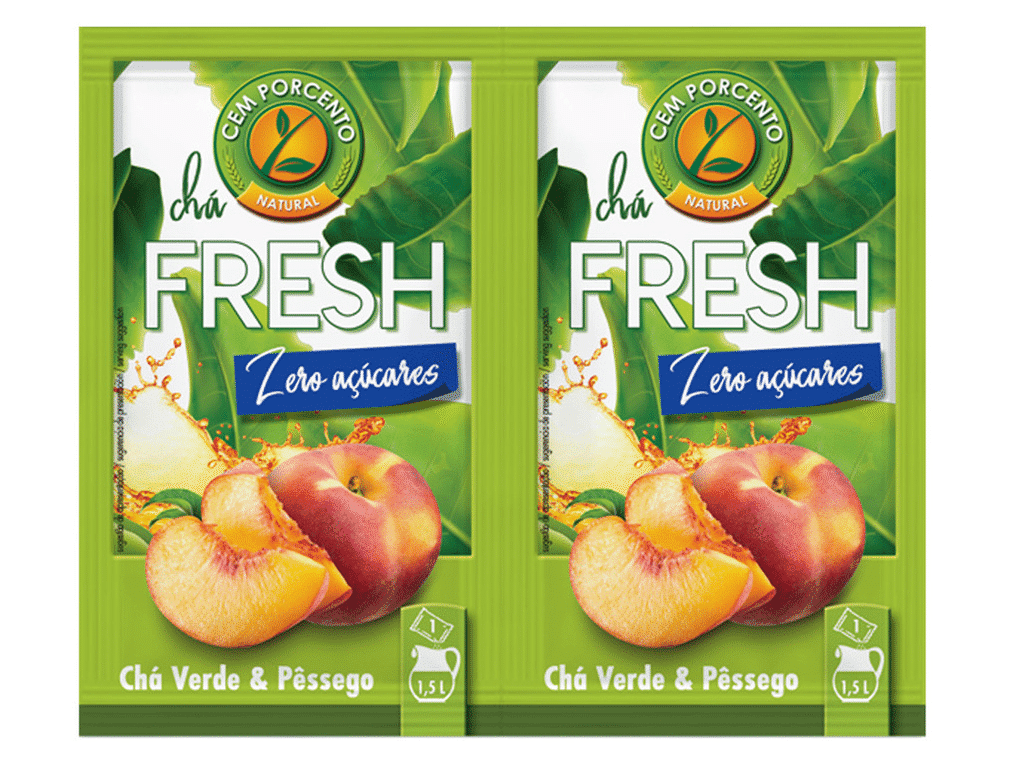 Chá Fresh Pêssego Solúvel 2x9g - CEM PORCENTO