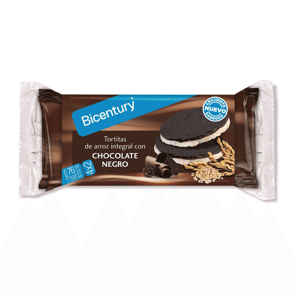 Tortitas de Arroz Integral com Chocolate Negro - BICENTURY