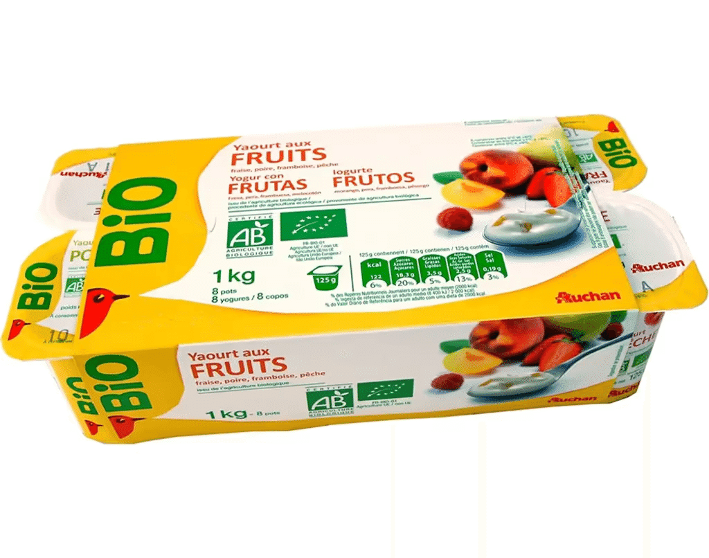 Iogurte C/ Pedaços Frutas 8X125 G - AUCHAN BIO