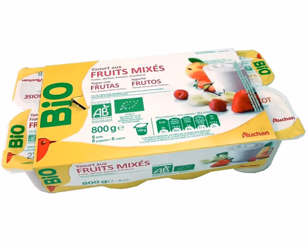 Iogurte Frutos 8X100 G - AUCHAN BIO