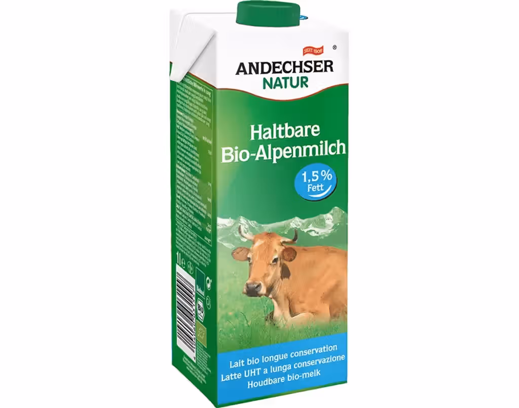 Leite Bio Uht Meio Gordo 1.5% 1 Lt - ANDECHSER