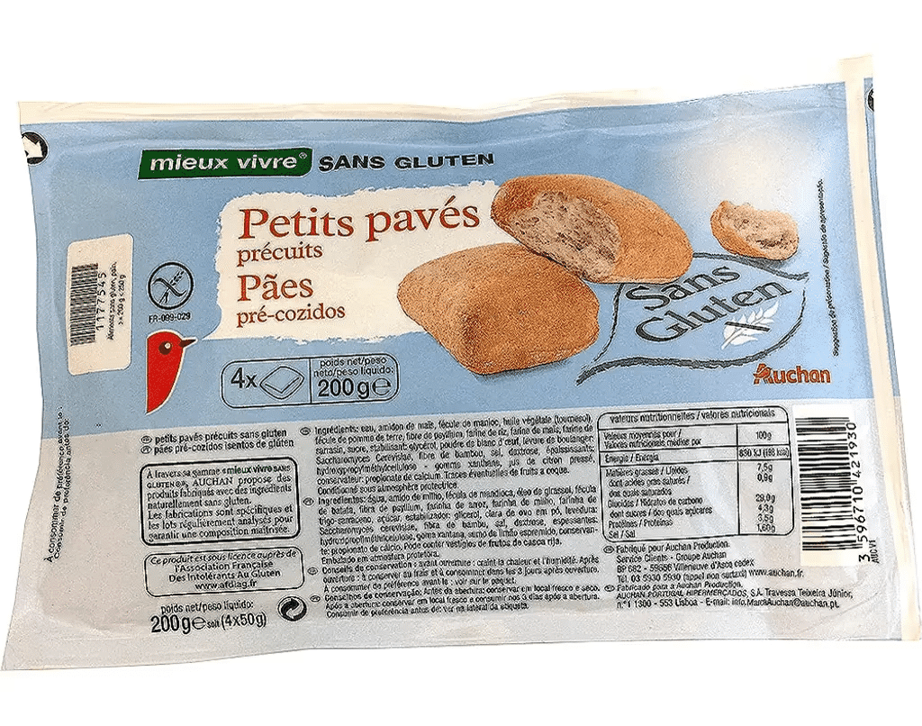 Pães Pré-Cozidos S / Gluten 4Un. 200G - AUCHAN