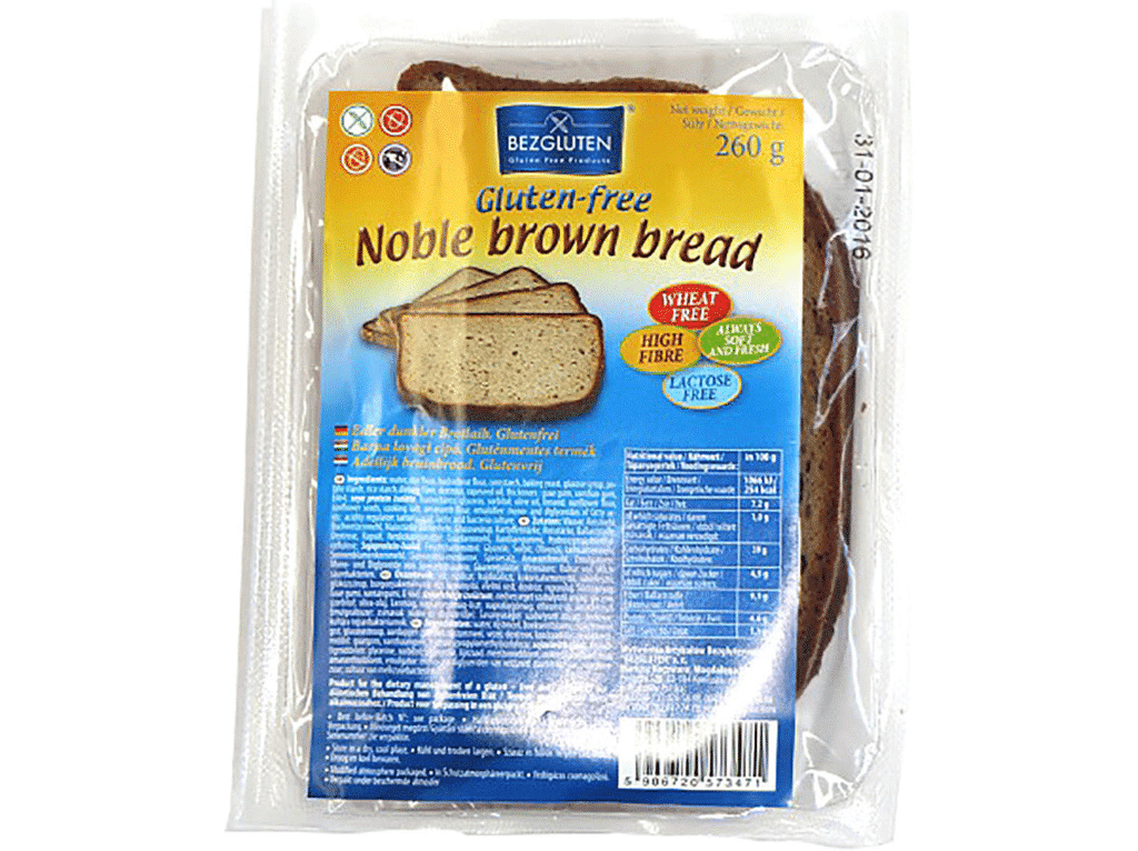 Pão Forma Escuro Sem Glúten 260g - BEZGLUTEN