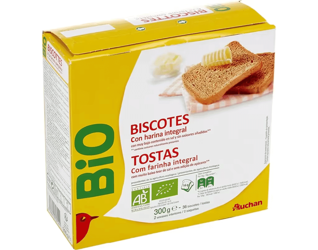 Tostas Farinha Integral 300G - AUCHAN BIO