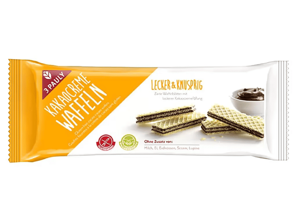 Wafer Cacau Sem Glúten 125g - 3 PAULY