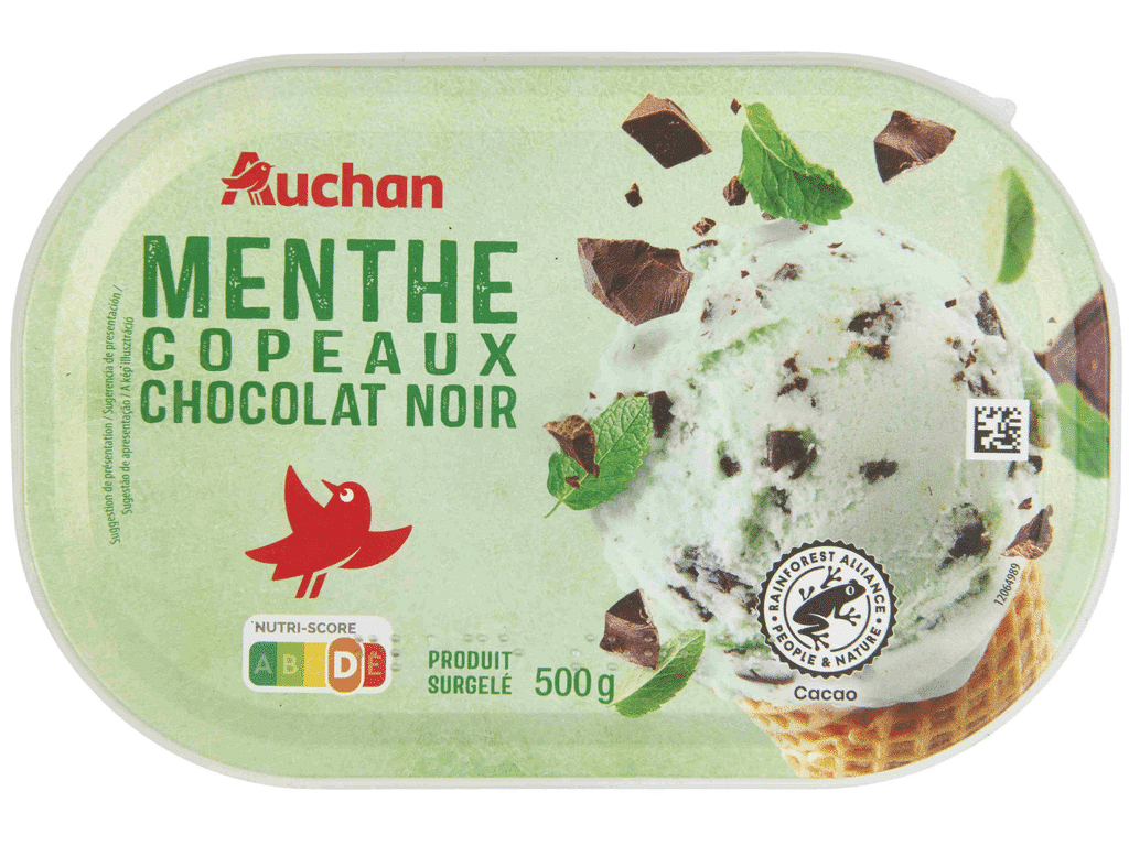 Gelado Menta E Chocolate Preto 1l - AUCHAN