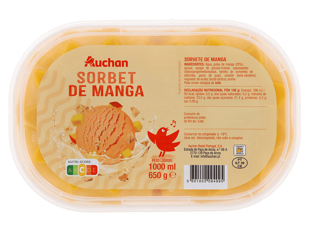 Sorbet Manga 1l - AUCHAN