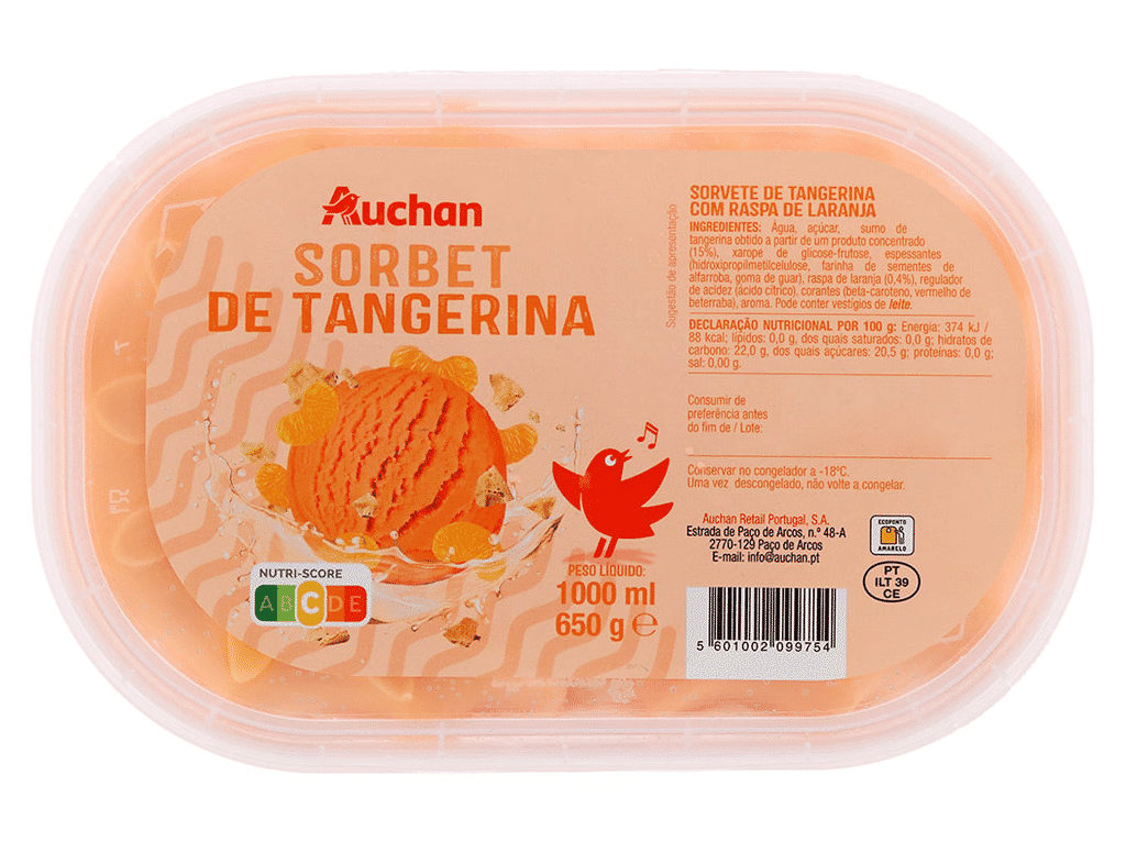 Sorbet Tangerina 1l - AUCHAN