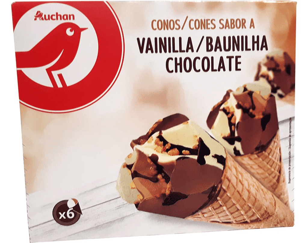 Gelado Cone Baunilha Chocolate 6x120ml - AUCHAN